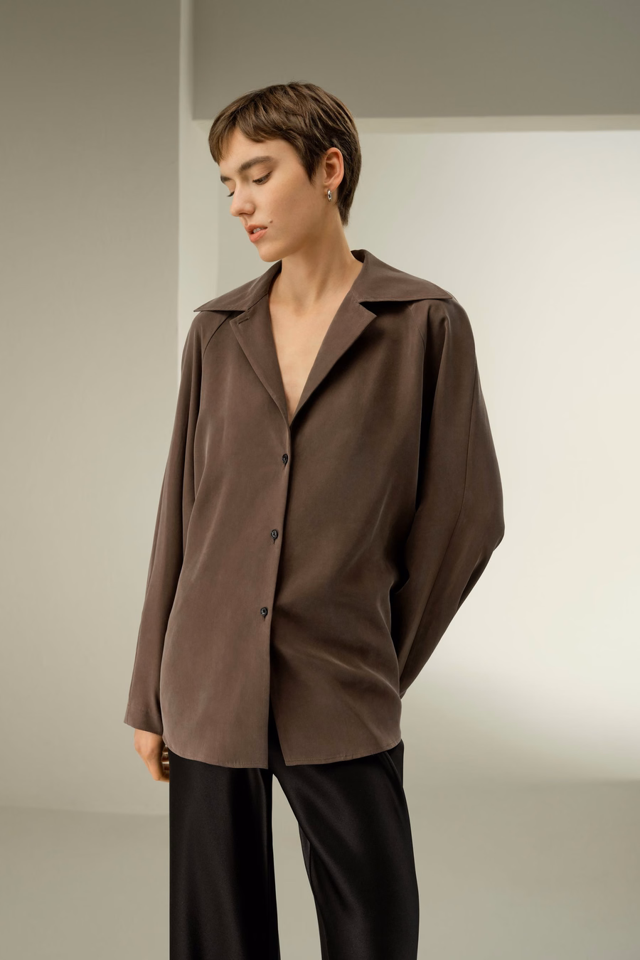 Multipositional Silk Shirt