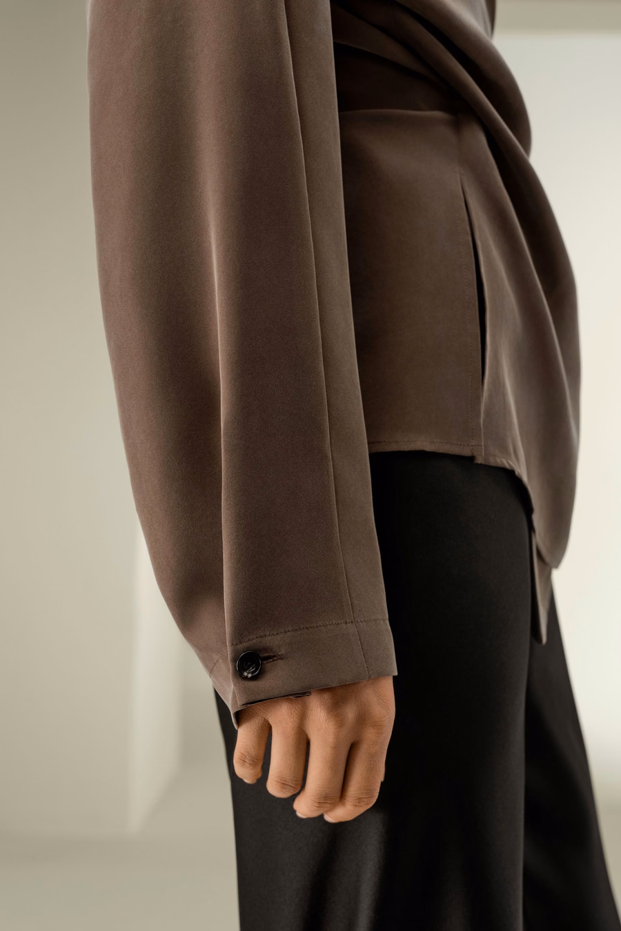 Multipositional Silk Shirt
