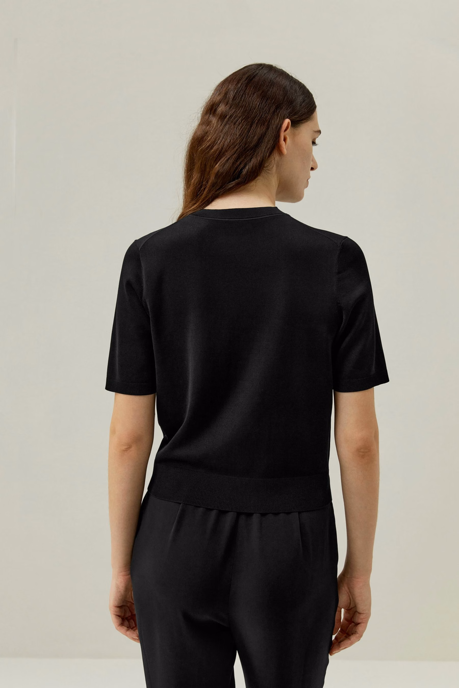 Sophisticated Dual-Knit Silk T-Shirt