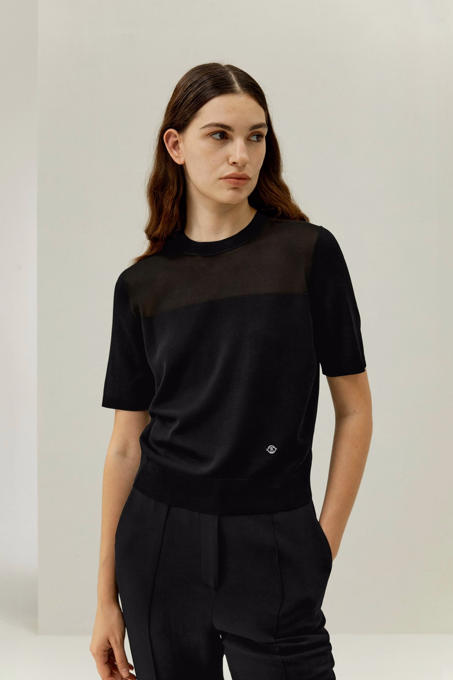 Sophisticated Dual-Knit Silk T-Shirt