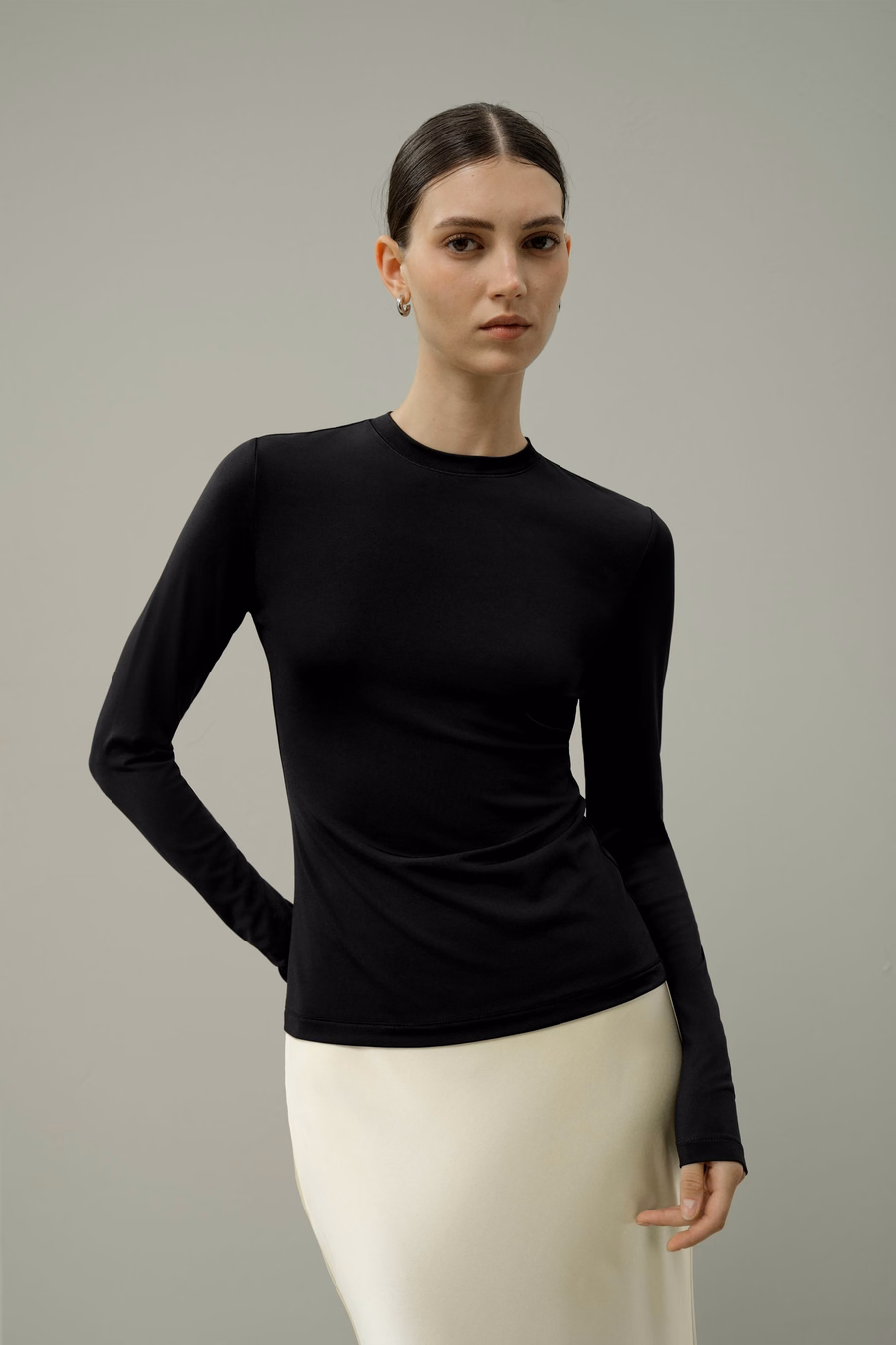 Silk Breeze Jersey Long Sleeve Slinky Top