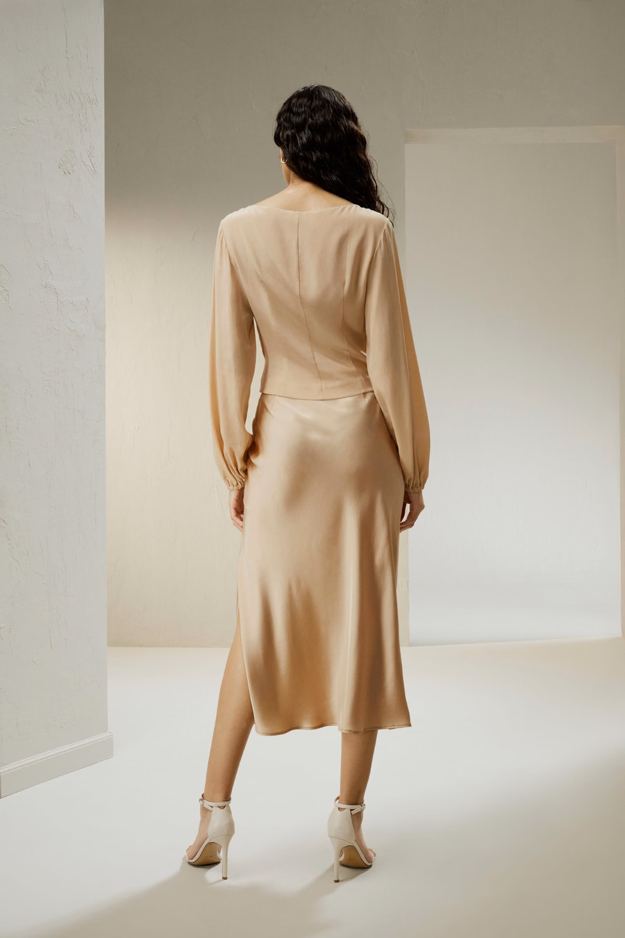 Minimalist Aesthetic Silk Poppy Skirt