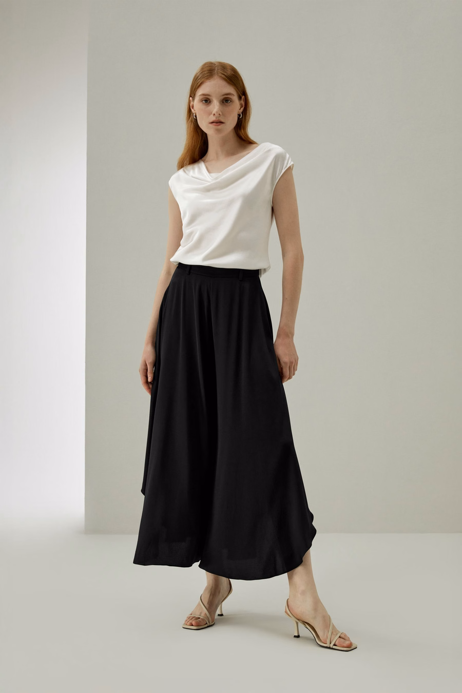 Wide-Legged Silk Fig Pants