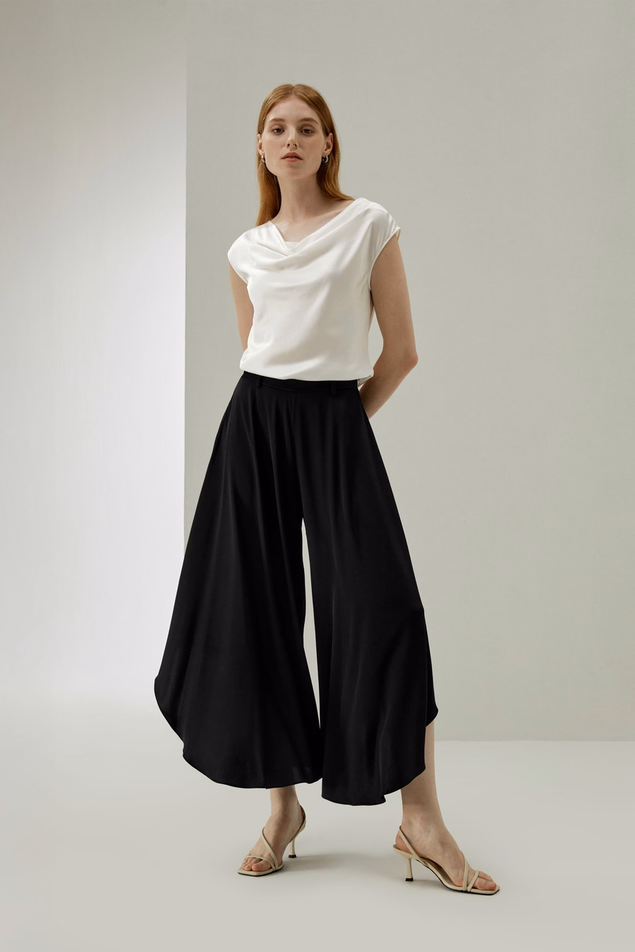 Wide-Legged Silk Fig Pants