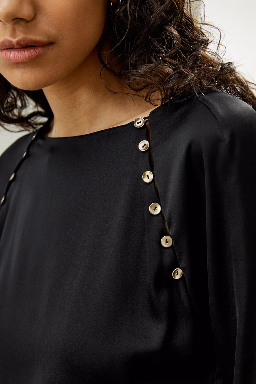 Cropped Pullover Silk Top