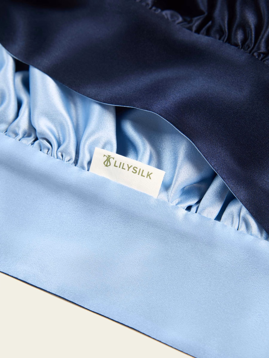 Reversible Silk Sleep Cap with Adjustable Ribbons